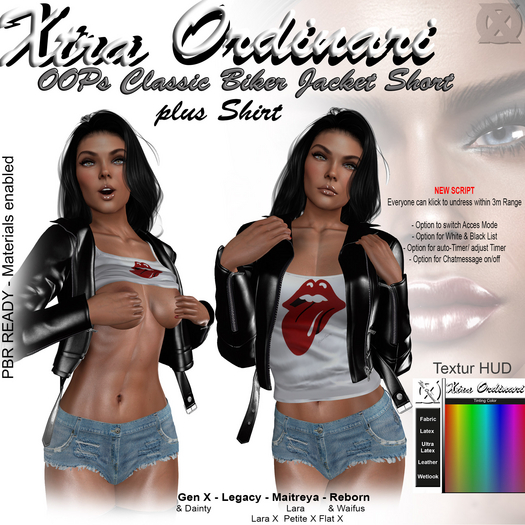 *XO* OOPs Classic Biker-Jacket Short