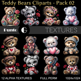 Full Perm Textures - Teddy Bears Cliparts Pack 02
