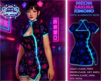 *Angelux* Neon Sakura Kimono Blue