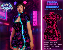 *Angelux* Neon Sakura Kimono Pink