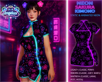 *Angelux* Neon Sakura Kimono Purple