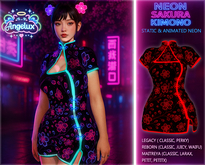 *Angelux* Neon Sakura Kimono Red