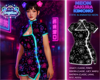 *Angelux* Neon Sakura Kimono White