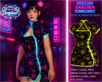 *Angelux* Neon Sakura Kimono Yellow