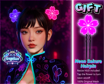 *Angelux* Neon Sakura Hairpin GIFT