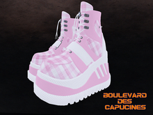 BDC - PINK WHITE TARTAN BOOTS + BOM stocking