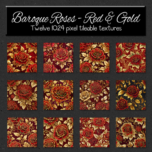 *Wallflowers* Baroque Roses - Red & Gold