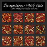 *Wallflowers* Baroque Roses - Red & Gold
