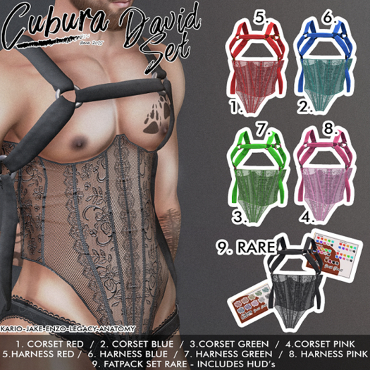 9.Cubura David Set BLACK RARE//Kario Flat