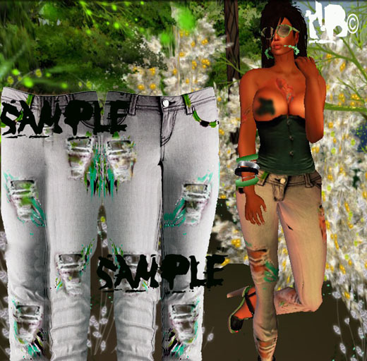 HB-ART- Painted Ripped Jeans color #2  TGA File Full Perm.