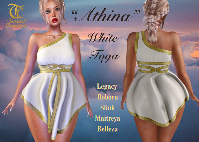 TC - White Greek Toga Dress