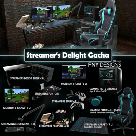 .FNY. Gacha - Streamers Delight Gacha - Gaming Chair RARE