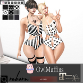 [OwlMuffins] Summer Romper- Black&White