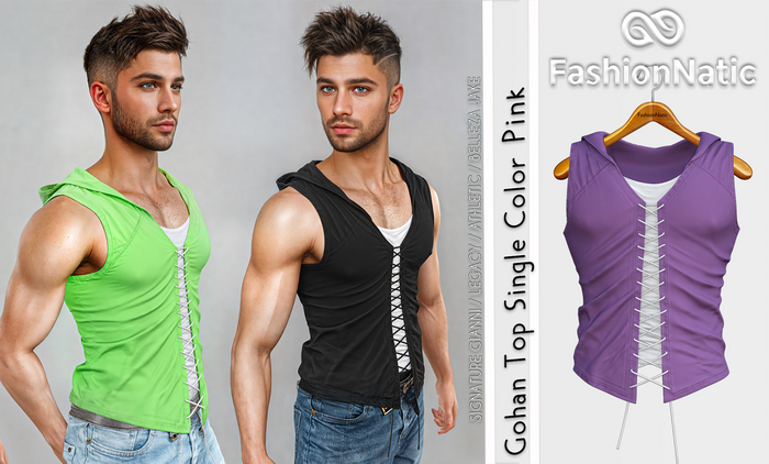 Top Gohan Men's Mauve - Signature Gianni, Belleza Jake, Legacy, Athletic - FashionNatic