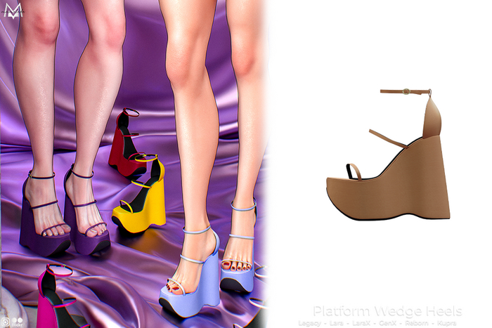 MERMALADE Platform Wedge Heels NUDE
