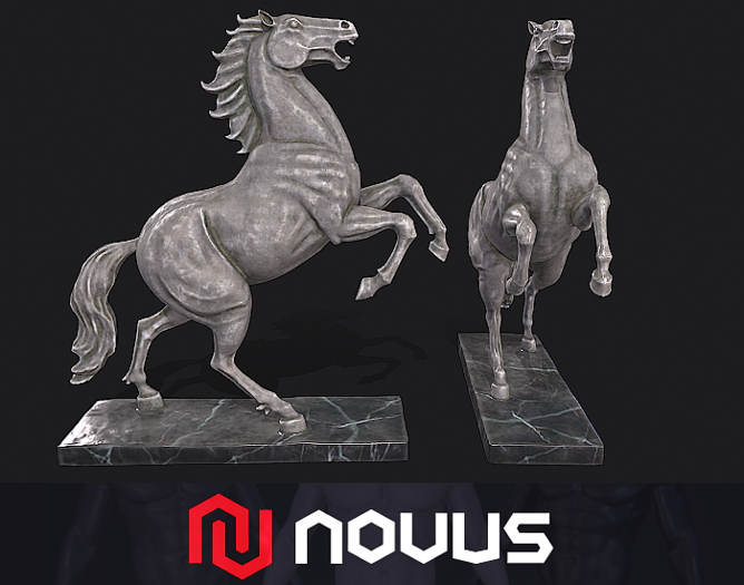 Horse statue - Stone {Mesh}
