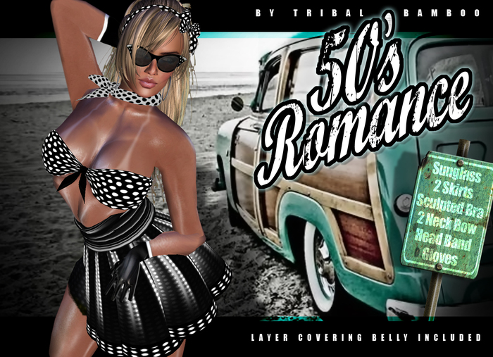 * TRIBAL BAMBOO* - FIFTIES ROMANCE - Black & White