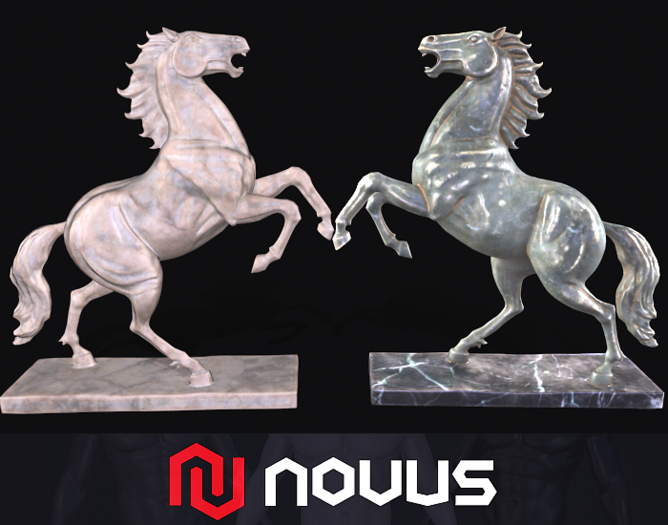 Horse statue - Marble {Pack}