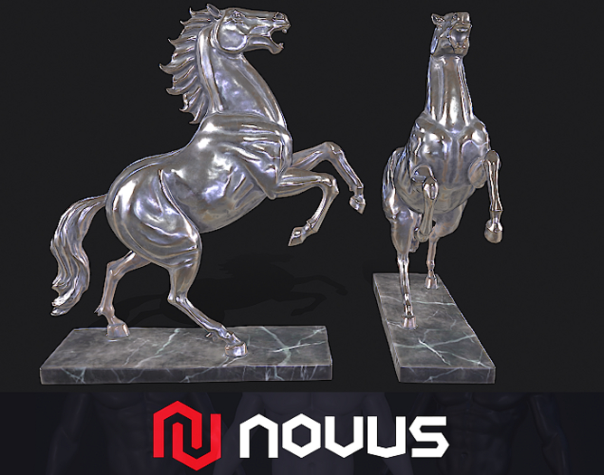 Horse statue - Steel {Mesh}