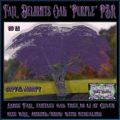+Inner Mantra+ Fall Delights Oak Tree PBR *Purple* 