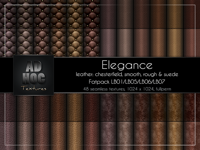 AD HOC - ELEGANCE - Fatpack LB01-LB05-LB06-LB07 - Leather (chesterfield, smooth, rough, suede)