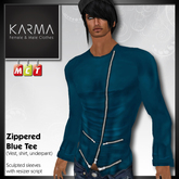 Karma - Blue zipped Sweater Long Sleeve