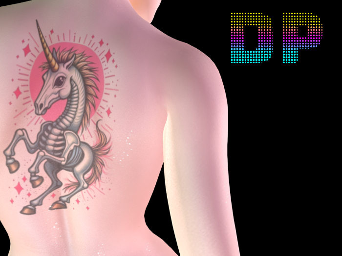 DP Unicorn Skeleton - Back Tattoo BOM
