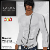 Karma - White zipped Sweater Long Sleeve