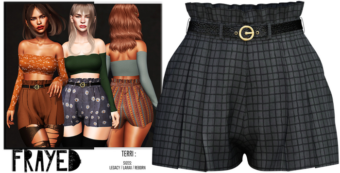 Frayed - Terri Shorts - Grid