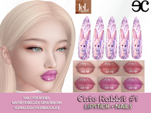 *EC* Cute Rabbit #1 Lipstick LeL EvoX+Almond Nails