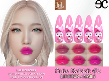 *EC* Cute Rabbit #2 Lipstick LeL EvoX+Almond Nails