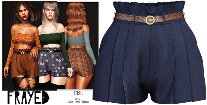 Frayed - Terri Shorts - Ink