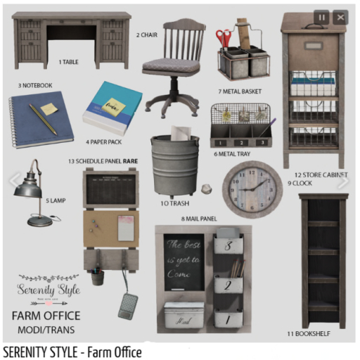 4-Serenity Style- Farm Office Paper pack