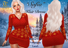 TC - Sofia Red Gold Knit Winter Dress