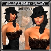 EdelStore woman hair " Malena " black incl. hat Hut Frauenhut chapeau sombrero cappello tapa gorro Muetze jazz party