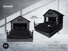 Crowded Room - Wood Pet Dog House Bed - Black - PG 