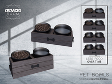Crowded Room - Wood Crate Pet Bowls - Black