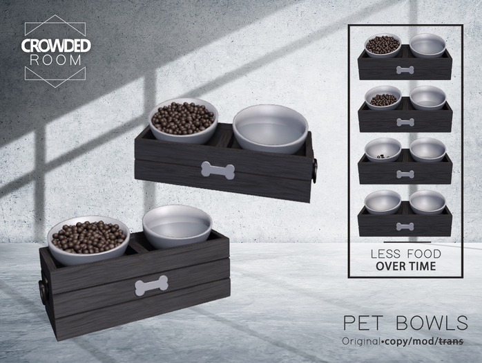 Crowded Room - Wood Crate Pet Bowls - White