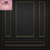 Black and Gold Panel Wall (Thin Trim)