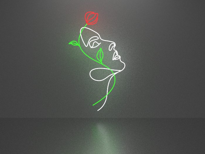 Woman flower rose neon sign Full Permission