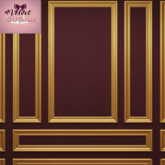 Red and Gold Panel Wall (Thick Trim)