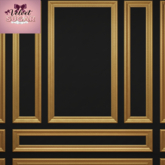 Black and Gold  Panel Wall (Thick trim)