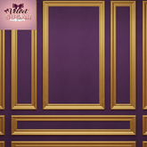 Purple and Gold  Panel Wall (Thick trim)