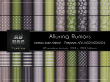 AD HOC - ALLURING RUMORS - Fatpack A01-A02-A03-A04 - Cotton Linen Fabric (solids, dots, stripes, flowers, hearts)