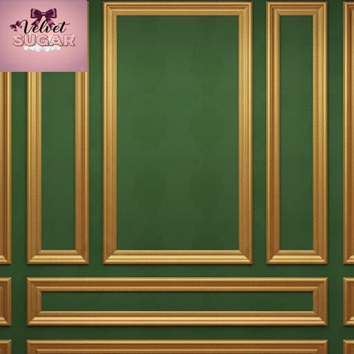 Green and Gold  Panel Wall (Thick trim)
