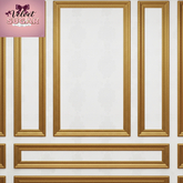 White and Gold  Panel Wall (Thick trim)