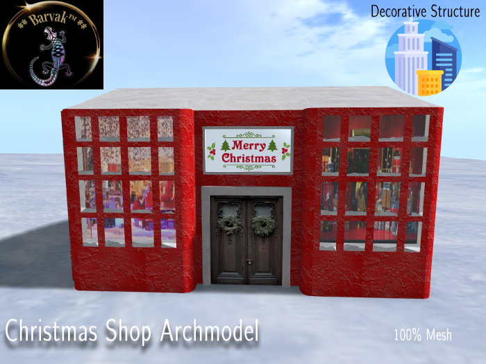Barvak™ - Christmas Shop Archmodel  - Decorative Structure - 100% Mesh
