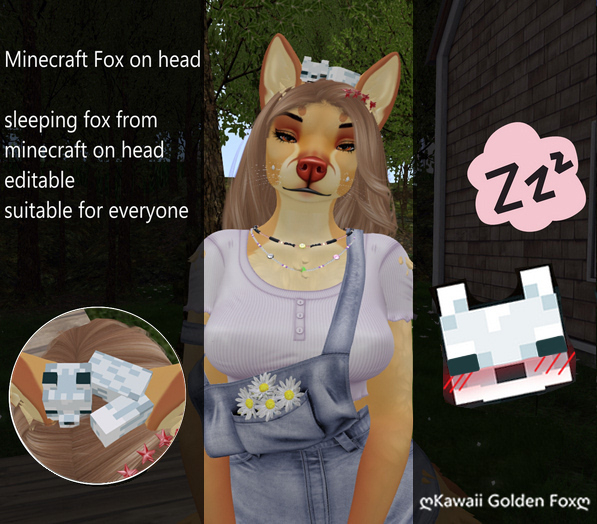 Minecraft Fox on head