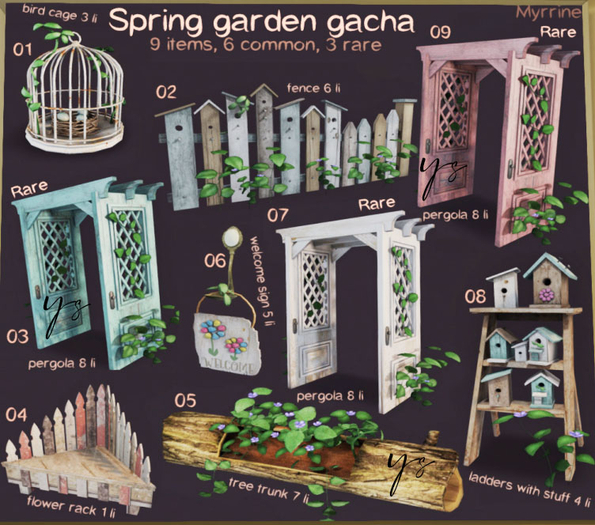 03 Spring Garden gacha - pergola green RARE