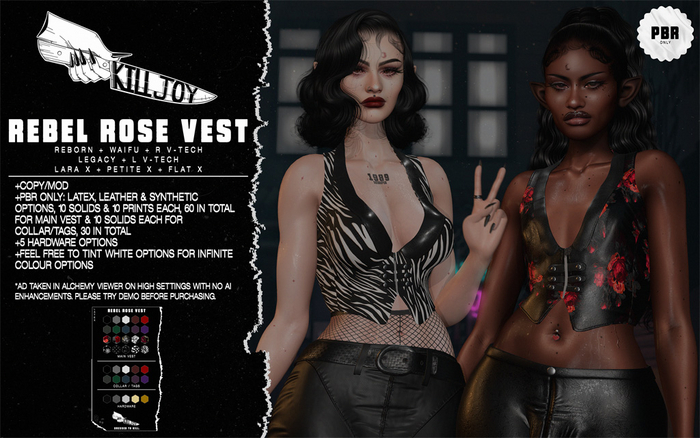 KILLJOY Rebel Rose Vest LARA X [PBR Only]